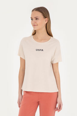 Женская кремовая футболка с круглым вырезом - U.s. polo assn фото 8