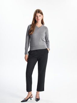 Beli Lastikli ?izgili Kad?n Pantolon