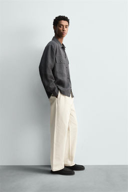 PLEATED HERRINGBONE TROUSERS - Zara фото 4