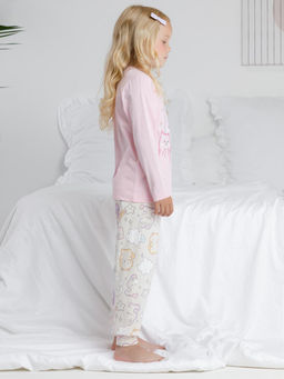 К 1606/светло-розовый,цветные зверята пижама дет