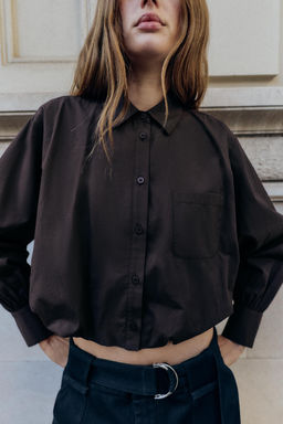 CROPPED POPLIN BALLOON SHIRT - Zara фото 2