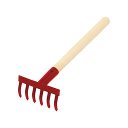 Цена за 2 шт. Малые прямые грабли, 6 зубцов, длина 31 см, металл, деревянная ручка