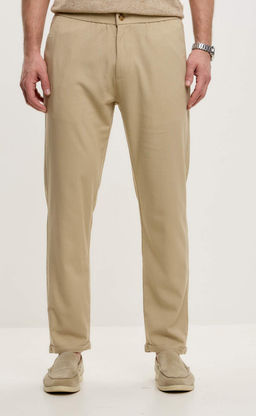 Брюки лен F211-0871 beige