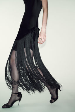 LONG DRESS WITH FRINGING - Zara фото 2