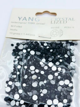Nail Art Стразы для декора ногтей, микс (6#,8#,10#,12#,16#,20#), черный, 1440 шт./уп.  фото 2