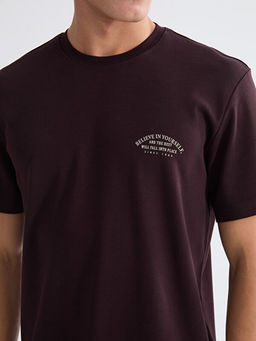 Bisiklet Yaka Bask?l? Erkek Ti??rt