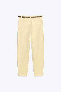 CHINO TROUSERS WITH BRAIDED BELT - Zara фото 7
