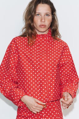 CHAQUETA ABULLONADA LUNARES / Rojo / Blanco - Zara фото 2