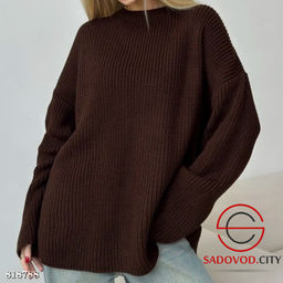 Свитер вязаный однотонный