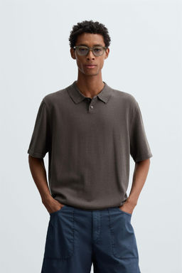 COTTON BLEND KNIT POLO SHIRT - Zara фото 2