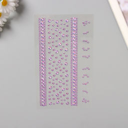 Наклейка - стразы Цветочная дорога, сиреневая, 22.5?11.5 см