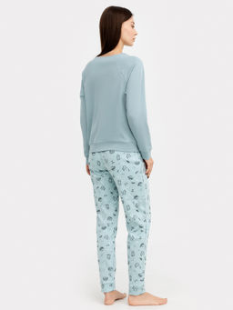 Комплект женский (джемпер, брюки) серый с принтом лесные зверюшки сланец +лесные зверюшки 592361 - Mark formelle фото 3