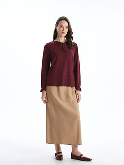 Ba?lamal? Yaka Nak??l? Kad?n Bluz