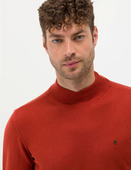 Kiremit Slim Fit Yar_m Bal_k__ Yaka Basic Triko Kazak - Pierre cardin фото 2