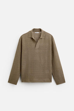 TEXTURED KNIT POLO SHIRT - Zara фото 7
