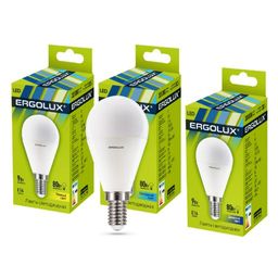 Ergolux LED-G45-9W-E14-6K (Эл.лампа светодиодная Шар 9Вт E14 6500K 172-265В) 13175 (шт.)