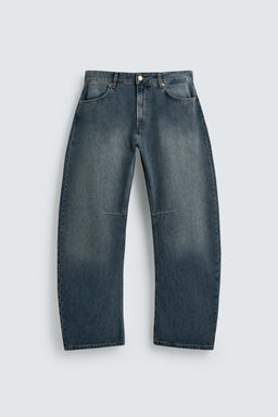 JEANS RELAXED BARREL FIT / Azul / Verde - Zara фото 7