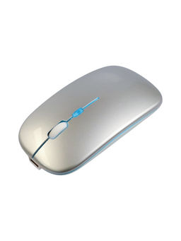 Мышь MB-2.4 беспроводная, оптическая, подсветка, 800-1600 dpi, USB, Bluetooth, серебристая