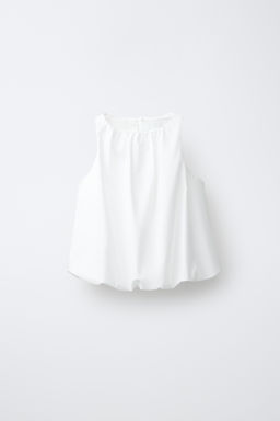 TOP ABULLONADO POPEL?N / Blanco - Zara фото 3