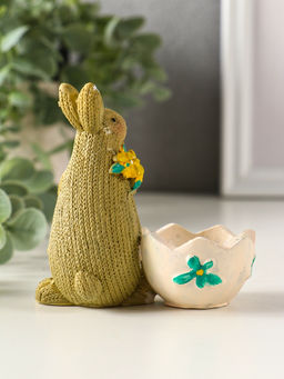 Фигурка - подставка полистоун Зайчики пасхальные, набор 2 шт., 5.3?10?10 см