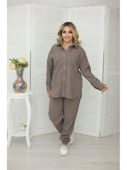 КОСТЮМ ТАРРАВО рубашка+джоггеры МИКРОВЕЛЬВЕТ
