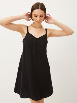 Платье мини на тонких бретелях с пуговицами по спинке - TO BE ONE фото 2