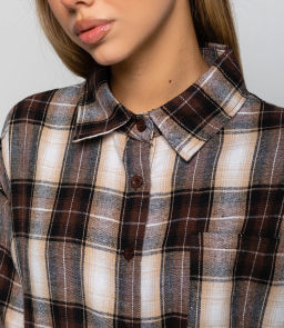 Рубашка #КТ225 (5), коричневый,белый - Dommod фото 5