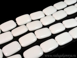 Бусины из агата белого прямоугольник 30*21мм, 39см, 13 бусин Радуга камня