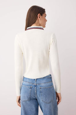 Siyah*001-Ekru Crop Renk Bloklu-Duz Ikili Paket Triko H?rka TWOAW26HI00127