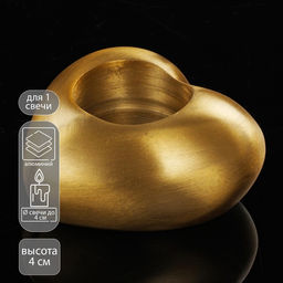 Подсвечник Сердце, на 1 свечу, 8.5?9?4 см, алюминий