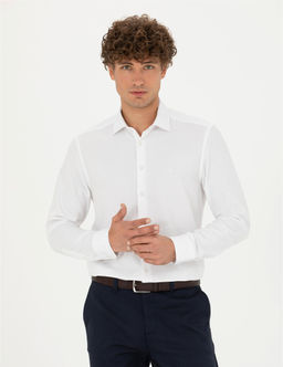 Beyaz Slim Fit Uzun Kollu G_mlek