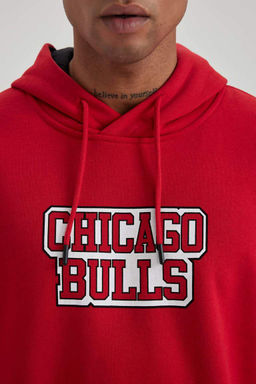 DeFactoFit Толстовка свободного покроя с капюшоном NBA Chicago Bulls фото 5