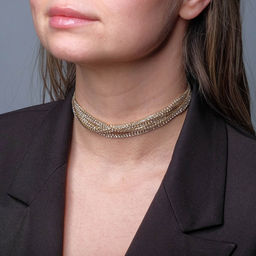 Чокер Лёд аристократичный, цвет белый в золоте, 30 см