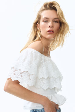 Flounced off-the-shoulder top - H&m фото 3