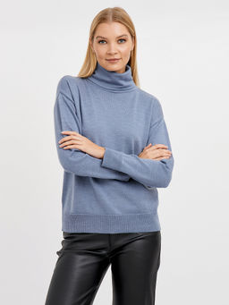 водолазка женская базовая из шерсти со спущенной линией плеча - Glenfield фото 3