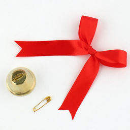 Цена за 5 шт. Колокольчик на булавке с бантом, красный, d = 2,6 см - Simaland фото 9