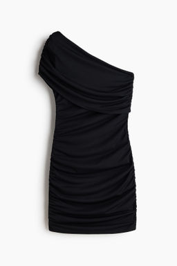 Vestido drapeado de un hombro