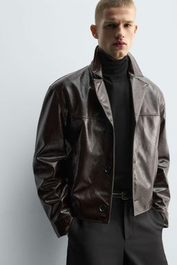 LEATHER EFFECT JACKET - Zara фото 4