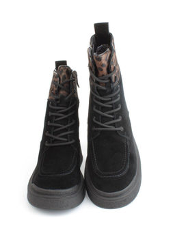 04-M512B-531-2M-14 BLACK Ботинки зимние женские (натуральная замша, натуральный мех) - Фабричный китай фото 14