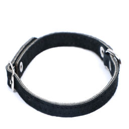 Ошейник замшевый двухслойный 1 см, ОШ 28-35 см, черный - Пижон фото 2