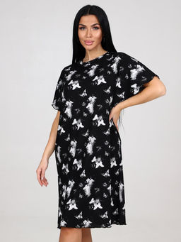 38 ТУНИКА ЖЕНСКАЯ (Бабочки на чёрном)