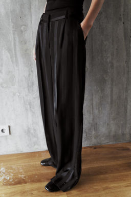 METALLIC THREAD STRIPED JACQUARD TROUSERS - Zara фото 2