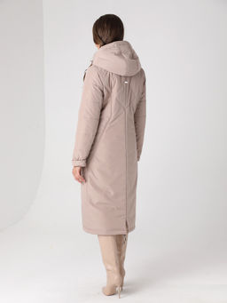 Еврозима! 24324 Пальто дем. бежевый - Dizzyway фото 3