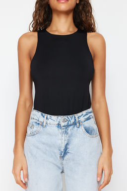 Siyah Halter Yaka Vucuda Oturan Esnek Alttan C?tc?tl? Orme Body TWOSS20BD0044