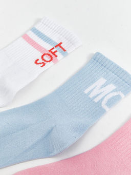 Desenli K?z ?ocuk Soket ?orap 3l? - Waikiki фото 3