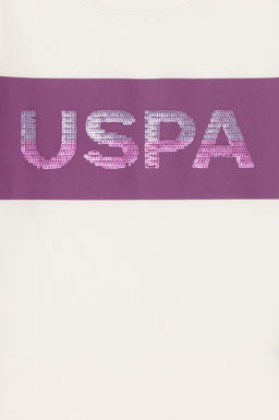 Футболка U.S. Polo Assn для девочек экрю хлопок  фото 18