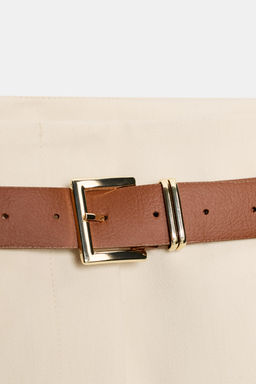 TROUSERS WITH TURN-UP CUFFS AND BELT - Zara фото 6