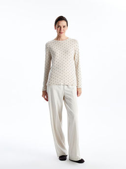 Bisiklet Yaka Puantiyeli Kad?n Ti??rt