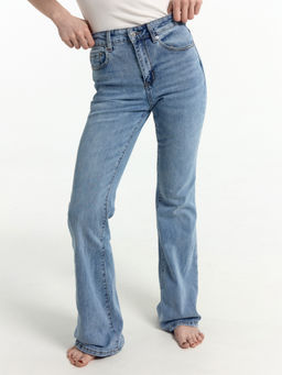 Брюки женские джинсовые FLARE FIT голубые голубой 2024-DTW1701-3