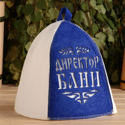 Шапка для бани и сауны, с аппликацией «Директор бани», полиэфир